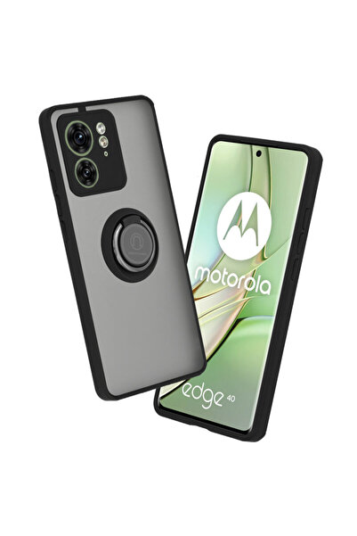 Techsuit Husă Motorola Edge 40 Glinth cu inel magnetic pentru suport, neagră
