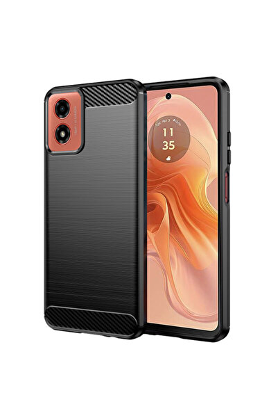 Techsuit Husă din silicon carbon pentru Motorola Moto G04, neagră