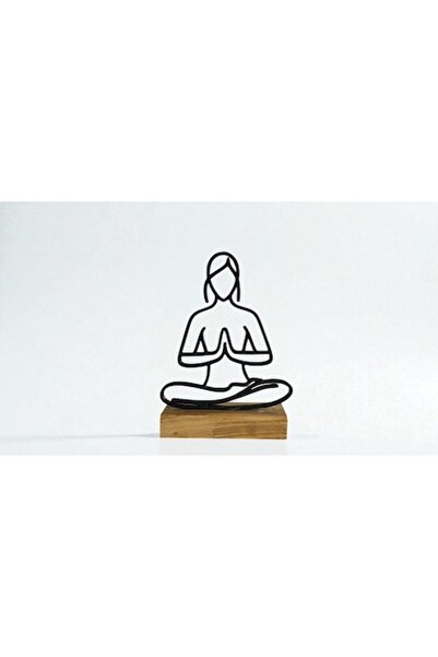 OEM Obiect decorativ de yoga, siluetă de meditație, suport din lemn