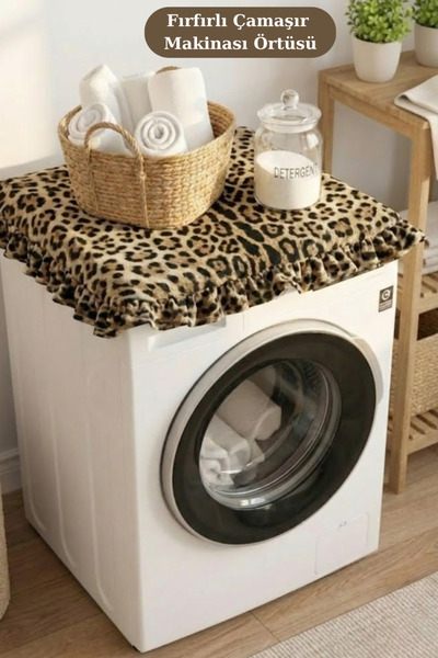 Joyrose Vintage Fırfırlı Çamaşır Makinesi Örtüsü - Çeyizlik Dekoratif Banyo M...