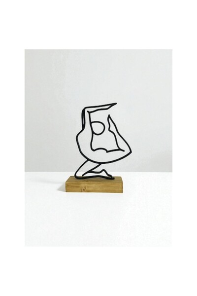 OEM Obiect decorativ yoga, siluetă meditație, suport din lemn, 10 x 14,5 x 4 cm