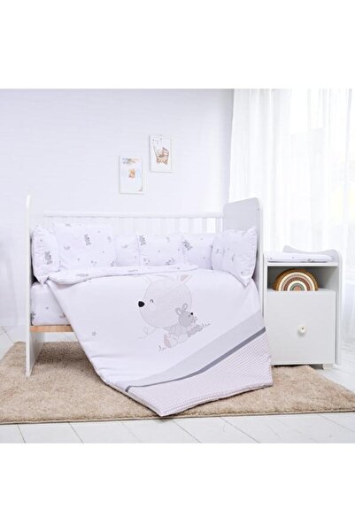 LORELLİ Set lenjerie pat 8 piese Trend Little Rabbits Grey, bumbac ranforce, Gri