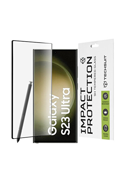 Techsuit Folie de sticlă curbată 3D pentru Samsung Galaxy S23 Ultra 111D, aco...