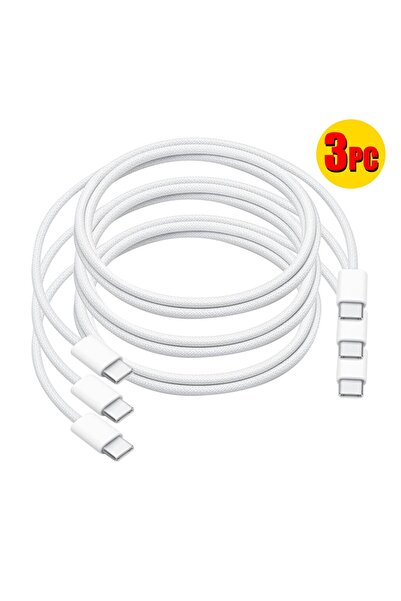 BUYMART كابل شحن سريع من النوع C إلى النوع C مضفر (أبيض)