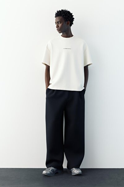 Pull & Bear Kısa kollu yazılı sweatshirt