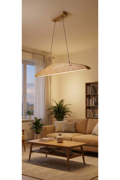 Arkhe Wood Masif Ahşap Led Sarkıt Avize