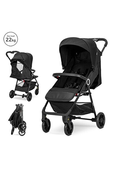 LORELLİ Noir newborn stroller, one-hand folding system, up to 22 Kg, Black