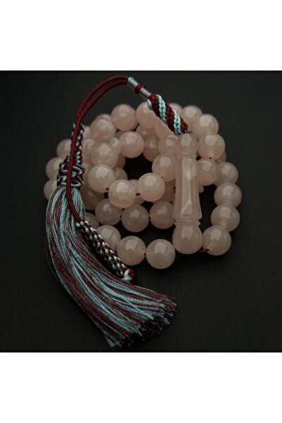 TRABZON Rose-colored, veined rosary made of bakelite fabric - custom tassel