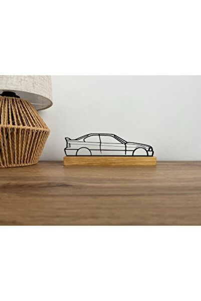 OEM Decorațiune BMW E36, imprimare 3D, bază din lemn, 20x7.4x4cm