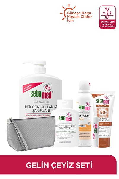 Sebamed Gelin Çeyiz Seti, Şampuan, Yüz ve Vücut Temizleyici, Güneş Kremi, Deo...