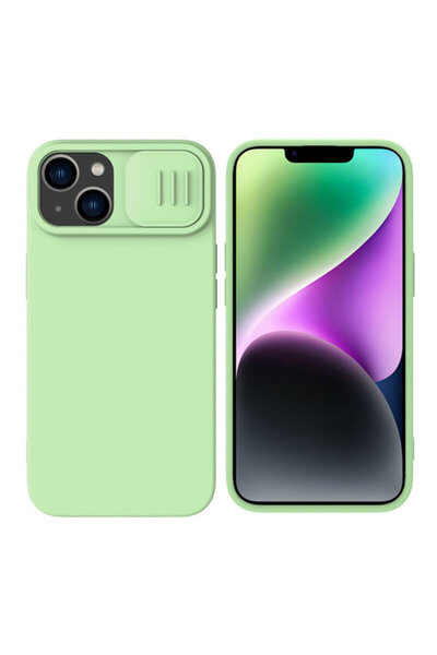 Nillkin Carcasă CamShield Silky MagSafe pentru iPhone 15 Plus, Verde