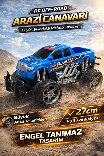 YILDIRIM OYUNCAK Şarjlı Uzaktan Kumandalı RC Arazi Canavarı Off-Road Araba 27...