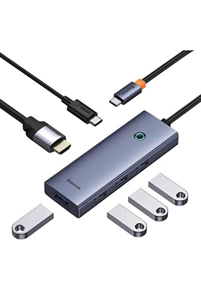 Baseus Type-C to HDMI Hub, 4xUSB, Type-C