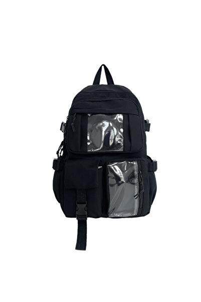 Buldug Transparent Pocket Multi-Compartment Backpack Daily School Travel Use ...