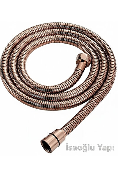 İSAOĞLU YAPI Bakır Duş Hortumu Bronz 150 Cm Duş Zinciri Paslanmaz Bakır Spiral