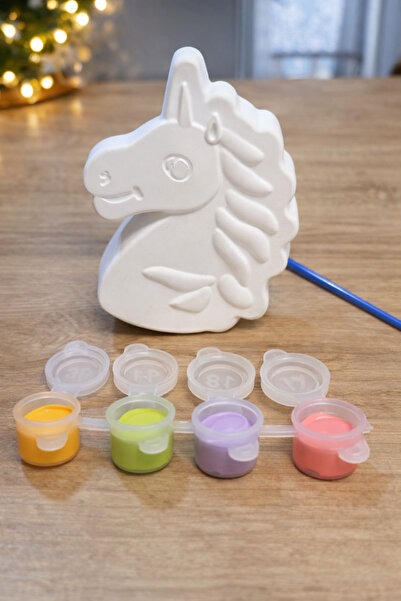 Little Pumpkin Büyük Boy Unicorn Taş Boyama Seti - 1 adet Büyük Boy Obje - 4 ...