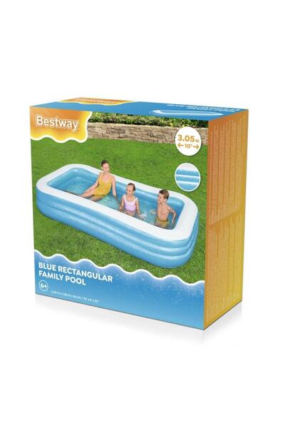 BESTWAY مسبح عائلي مستطيل أزرق 3.05 م × 1.83 م × 56 سم