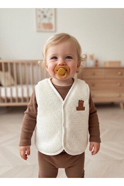 Lumos Trade Unisex Baby Welsoft Plush Vest Cream Beige – Soft Cotton Snap-Fas...
