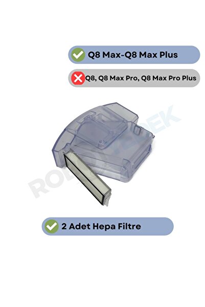 robotyedek Roborock Q8 Max Q8 Max Plus Compatible Water Tank and Dust Box Whi...