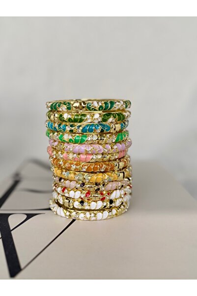 stainles steel Taşlı Mineli Kelepçe ( Rastgele Gönderim)