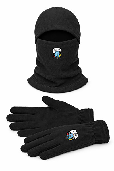 Omotasarım Scooter Unisex Polar Uzun Eldiven Kar Maskesi Set