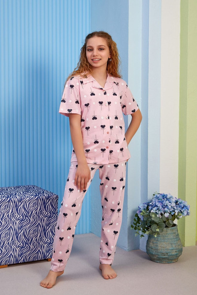 bunny hopp Σετ καλοκαιρινές πιτζάμες για κορίτσια με σχέδιο καρδιές - Ροζ που...