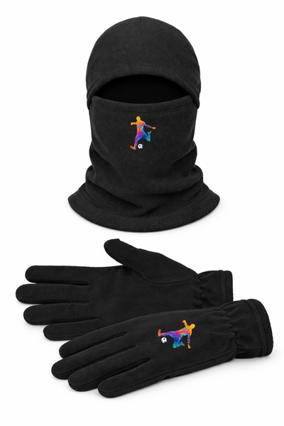 Omotasarım Futbolcu Unisex Polar Uzun Eldiven Kar Maskesi Set