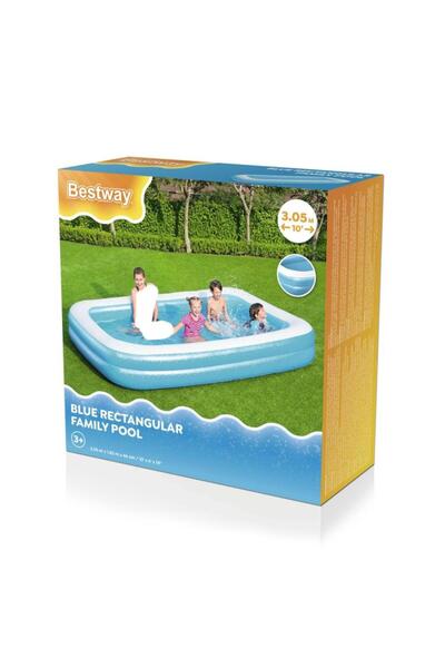 BESTWAY مسبح عائلي مستطيل أزرق 3.05 م × 1.83 م × 46 سم