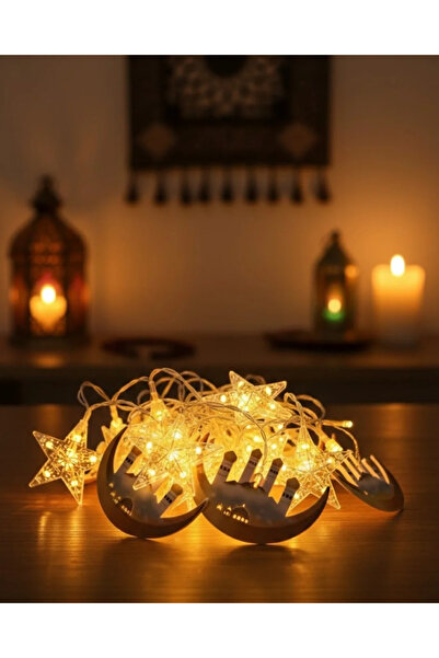 Epilons 3 أمتار من إضاءة LED على شكل نجمة هلالية لتزيين رمضان