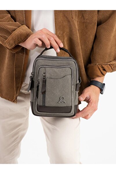 eflanmoda Мъжка чанта с много отделения за ръка и рамо от мега канвас