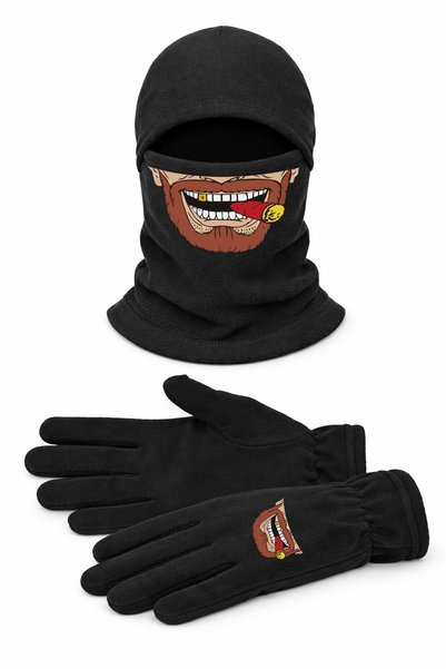 Genel Markalar Maske Unisex Polar Uzun Eldiven Kar Maskesi Set