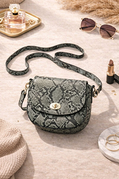EVALIA Geantă crossbody pentru femei cu model de șarpe