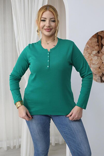 Siyezen Plus Size Cotton Stretch Fabric Basic Blouse