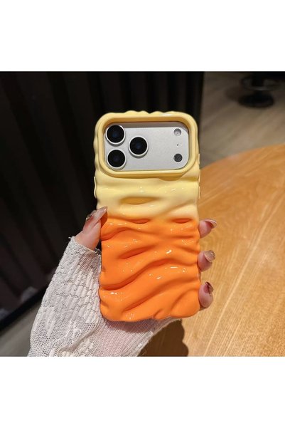 botyco iPhone 17 Pro Max (6.9 Inch) Compatible Wavy Wrinkled Detailed 3D Surface Bright Colored Summer Lux Case