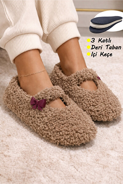 GiginGo Teddy Yumuşacık Kadın Ev Patiği - Ev İçin Konforlu Teddy Model Patik ...
