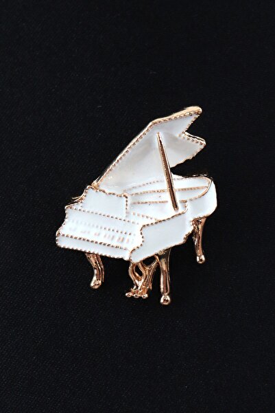 KEEBA Melodinin ruhu piyano broş Unisex erkek kadın yaka iğnesi beyaz piyanol...