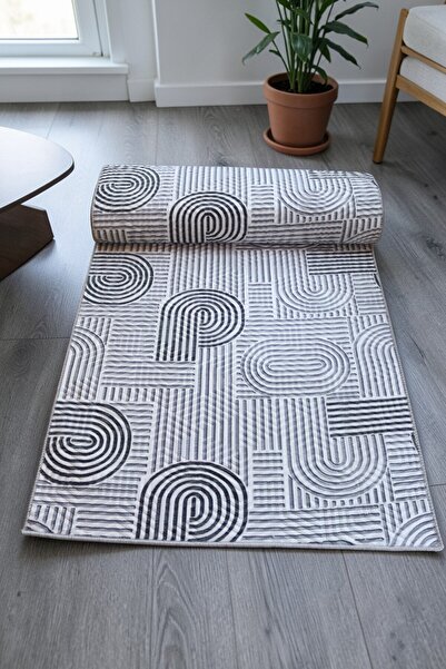 SoftNest Asel Kesme Kaymaz Tabanlı Kabartmalı Salon Koridor Mutfak Yıkanabili...