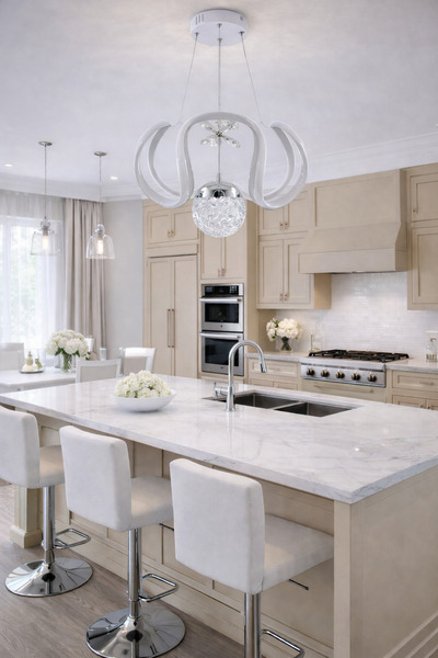 TREND 4KOLLU DRON BEYAZ KRİSTAL KELEBEKLİ ŞEKER TOPLU LED AVİZE