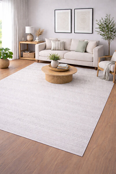 Babil Home Salon Mutfak Yatak Odası Koridor Halısı Yolluk Halı 8601 Krem