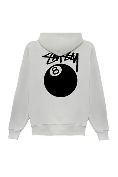 DİVİN Unisex Black Oversize Hooded Sweatshirt – 8 Ball Printed
