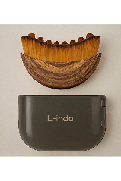 Linda L-inda Doğal Ahşap Yüz Masaj Tarağı – Şişkinlik Azaltıcı & Çene Belirgi...