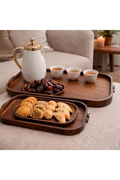 Generic Wooden Serving Tray Set for Hospitality