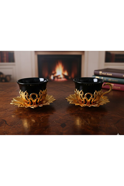 Meya design Decorative Coffee Cup Set – Ceramic Cup with Zamak Body