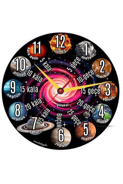 sanatsal şeyler Eğitici öğretici çocuk ahşap duvar saati