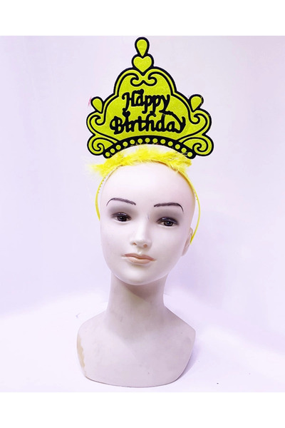 Twin Store Mey Import ®   Happy Birthday Neon Yellow Color Birthday Crown 24X...