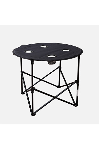 ENLIS Katlanır Kamp Masası 72 cm Siyah Yuvarlak Piknik Masası Portatif Taşına...