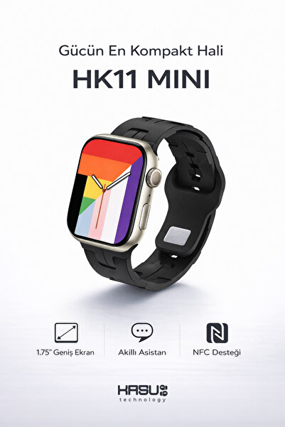 hk HK11 Mini Smartwatch 1.75 İnç AMOLED Ekran – Bluetooth Görüşme, NFC Destek...