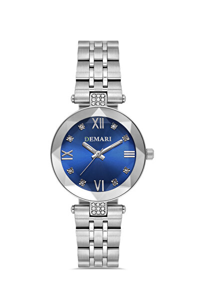 DEMARİ Women's Wristwatch Quartz Movement – Silver Steel Band Stone Detailed ...