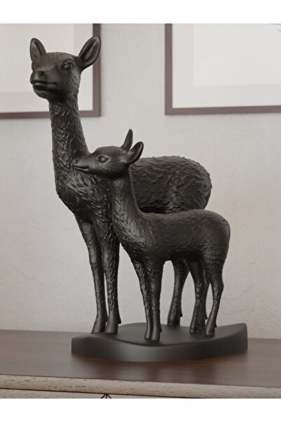 Sizseyy İkili Anne Çocuk Geyik Heykel Biblo Dekoratif Obje