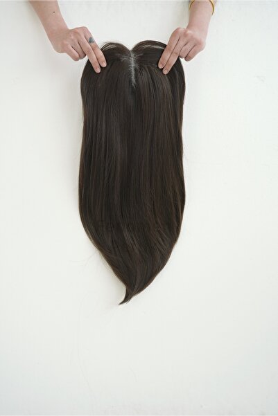 Fenomen Peruk Tül Tepelik Koyu Kumral Düz Katlı Kesim Premium Seri